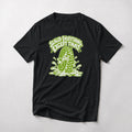 Sealed Everything. Except That. funny mountain bike t-shirt in Black — smug cartoon tire sitting in a puddle of sealant