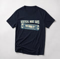 Vertical Most Days funny mountain bike t-shirt in Navy — spirit level with the bubble pushed off center under Vertical Most Days